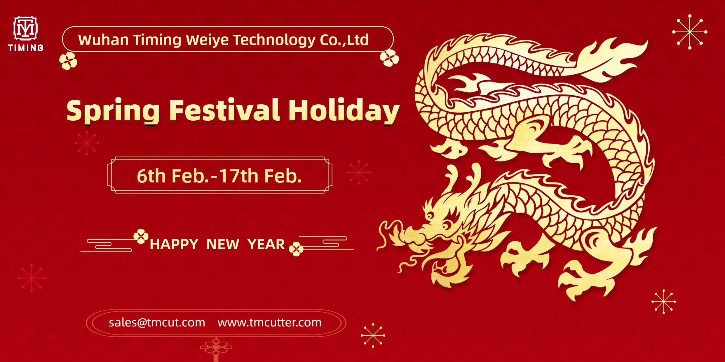 TIMING Spring Festival Holiday Notice